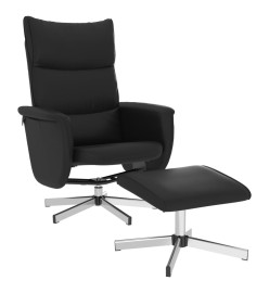 Fauteuil inclinable avec repose-pied noir similicuir