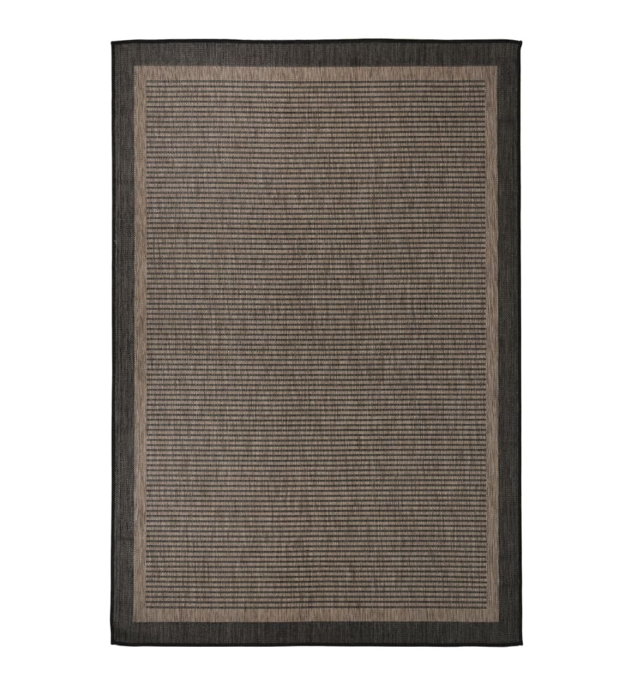 Tapis à tissage plat d'extérieur 160x230 cm Marron foncé