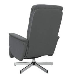 Fauteuil inclinable de massage et repose-pieds gris foncé tissu