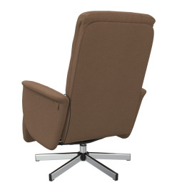 Fauteuil inclinable de massage avec repose-pieds marron tissu