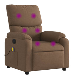 Fauteuil de massage inclinable Marron Tissu