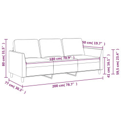 Canapé à 3 places Rouge bordeaux 180 cm Similicuir