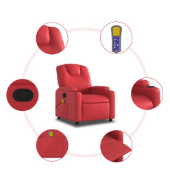 Fauteuil de massage inclinable rouge similicuir