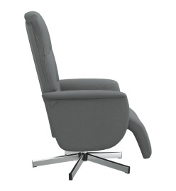 Fauteuil inclinable avec repose-pieds gris foncé tissu