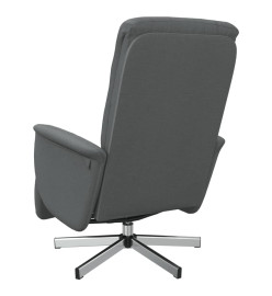 Fauteuil inclinable avec repose-pieds gris foncé tissu