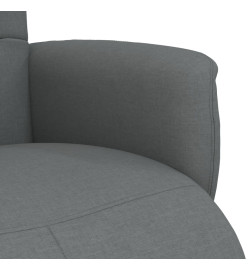 Fauteuil inclinable avec repose-pieds gris foncé tissu