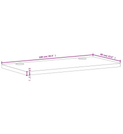 Dessus de bureau 100x60x2,5 cm bois massif de hêtre