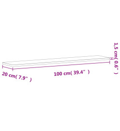 Étagère murale 100x20x1,5 cm bois massif de hêtre