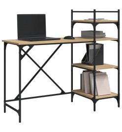 Bureau d'ordinateur avec étagères chêne sonoma 120x47x109 cm