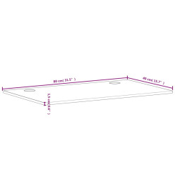 Dessus de bureau 80x40x1,5 cm bois massif de hêtre