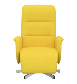 Fauteuil inclinable avec repose-pieds jaune clair tissu