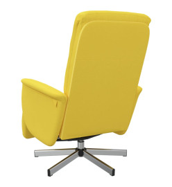 Fauteuil inclinable avec repose-pieds jaune clair tissu