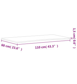 Dessus de bureau 110x(55-60)x1,5 cm bois massif de hêtre