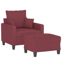 Fauteuil avec repose-pied Rouge bordeaux 60 cm Tissu