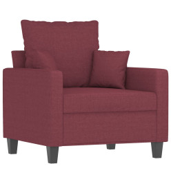 Fauteuil avec repose-pied Rouge bordeaux 60 cm Tissu