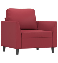 Ensemble de canapés 3 pcs et coussins Rouge bordeaux Similicuir