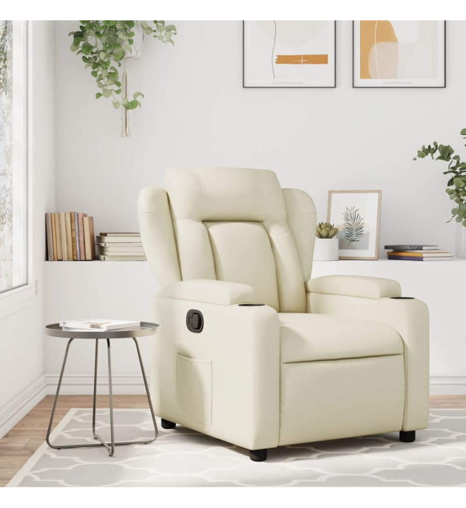 Fauteuil inclinable Crème Similicuir