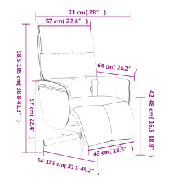 Fauteuil inclinable de massage avec repose-pieds bleu tissu