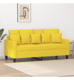 Canapé à 2 places Jaune clair 140 cm Tissu