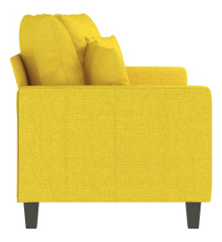 Canapé à 2 places Jaune clair 140 cm Tissu