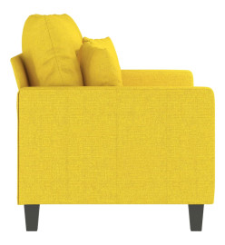 Canapé à 2 places Jaune clair 120 cm Tissu