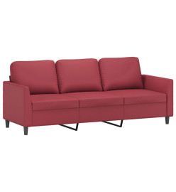 Ensemble de canapés 2 pcs et coussins Rouge bordeaux Similicuir