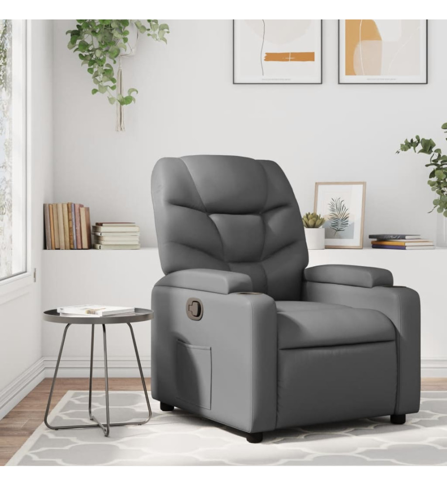 Fauteuil inclinable Gris Similicuir