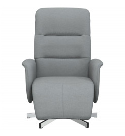 Fauteuil inclinable avec repose-pieds gris clair tissu