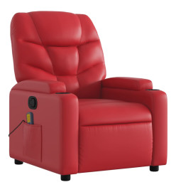 Fauteuil de massage inclinable rouge similicuir