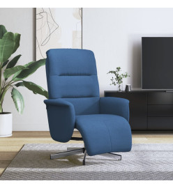 Fauteuil inclinable avec repose-pieds bleu tissu