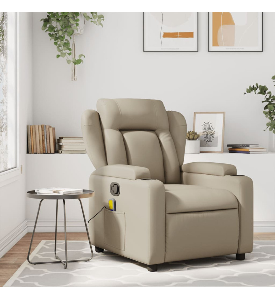 Fauteuil de massage inclinable Cappuccino Similicuir