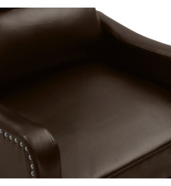 Fauteuil de massage marron similicuir brillant