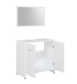 Ensemble de meubles de salle de bain 3 pcs Blanc Aggloméré