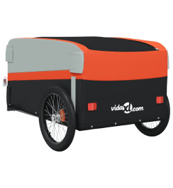 Remorque pour vélo noir et orange 45 kg fer