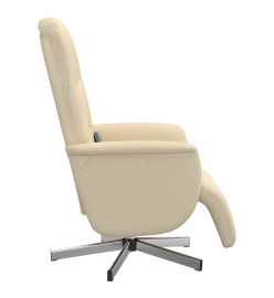 Fauteuil inclinable de massage avec repose-pieds crème tissu