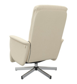 Fauteuil inclinable de massage avec repose-pieds crème tissu