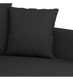 Ensemble de canapés 2 pcs avec coussins Noir Tissu