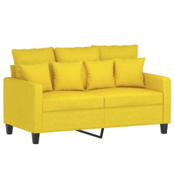 Ensemble de canapés 3 pcs avec coussins Jaune clair Tissu