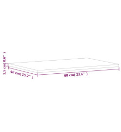 Comptoir de salle de bain 60x40x1,5 cm bois massif de hêtre