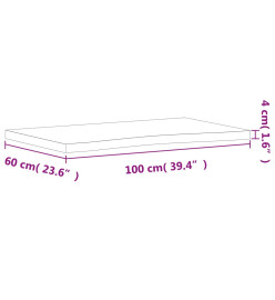 Dessus de bureau 100x(55-60)x4 cm bois massif de hêtre