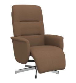 Fauteuil inclinable avec repose-pieds marron tissu