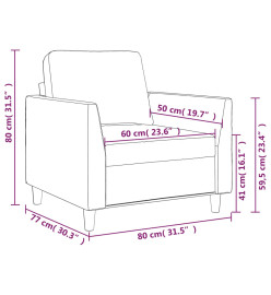 Fauteuil Crème 60 cm Similicuir