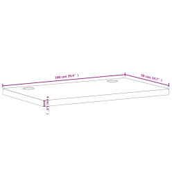 Dessus de bureau 100x50x4 cm bois massif de hêtre