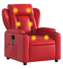 Fauteuil de massage inclinable rouge similicuir