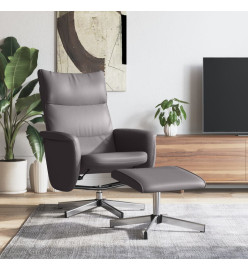 Fauteuil inclinable avec repose-pied gris similicuir