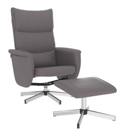 Fauteuil inclinable avec repose-pied gris similicuir