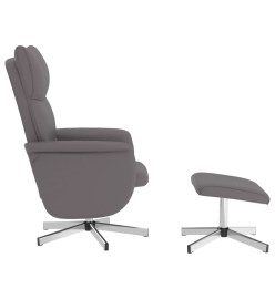 Fauteuil inclinable avec repose-pied gris similicuir