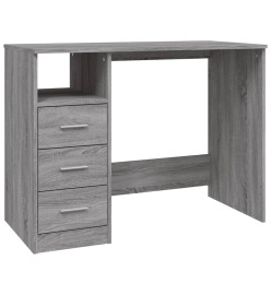 Bureau avec tiroirs Sonoma gris 102x50x76 cm Bois d'ingénierie