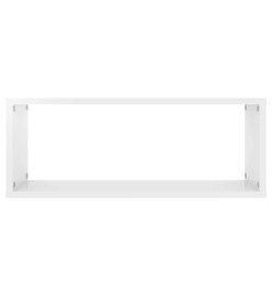 Étagères cube murales 4 pcs Blanc brillant 60x15x23cm Aggloméré