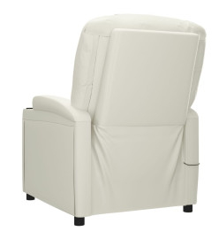 Fauteuil inclinable électrique Blanc crème Similicuir